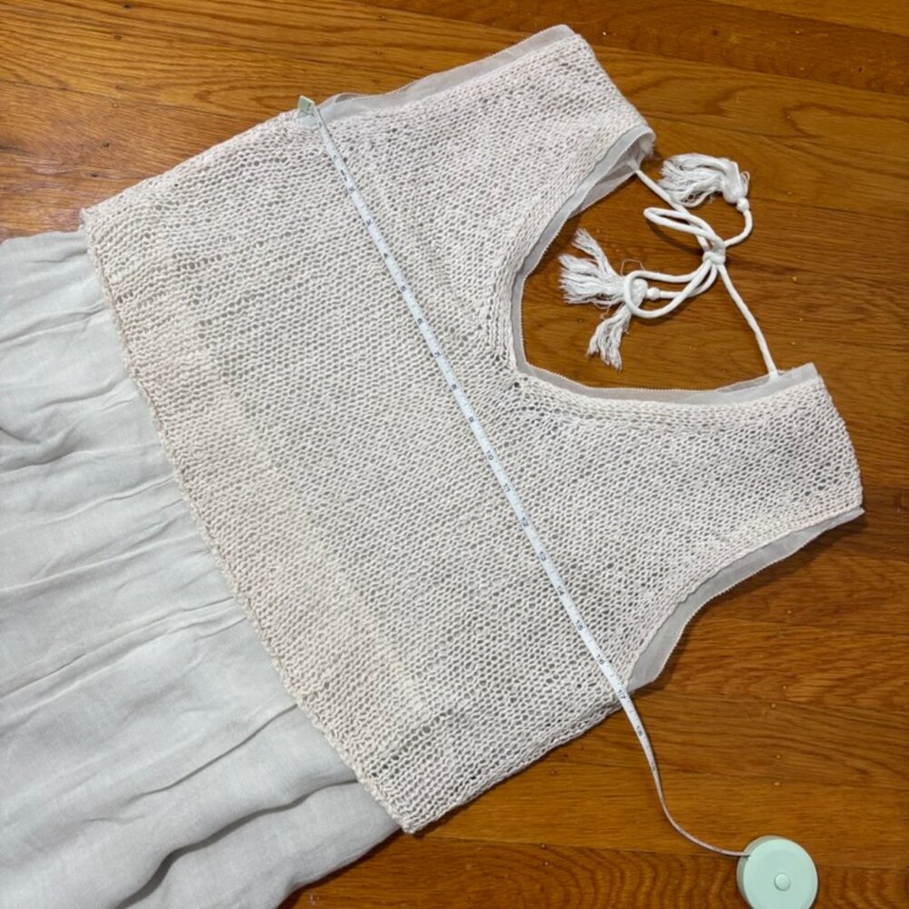 Mint Velvet Knit Open Back Cream Colored Top Blouse Size 12 - Picture 13 of 13